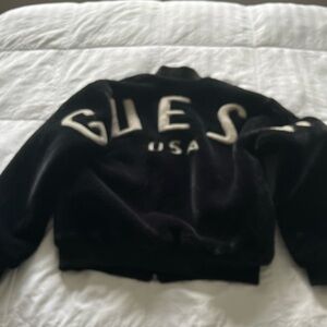 GUESS Fur Black and White Jacket